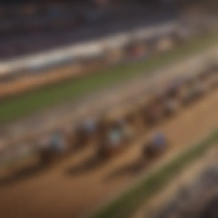 A panoramic view of the racetrack at Harrah Philadelphia showcasing the excitement of horse racing.