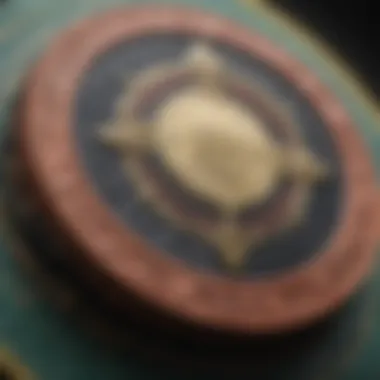 Close-up of a premium clay poker chip showcasing intricate design