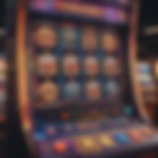 Colorful digital slot machine display