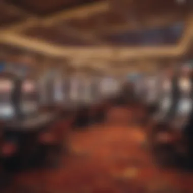 Vibrant gaming area at Caesars Southern Indiana Interior gaming area filled with slot machines and table games