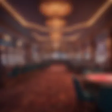 Vibrant Casino Atmosphere Modern casino interior with gaming tables and lights