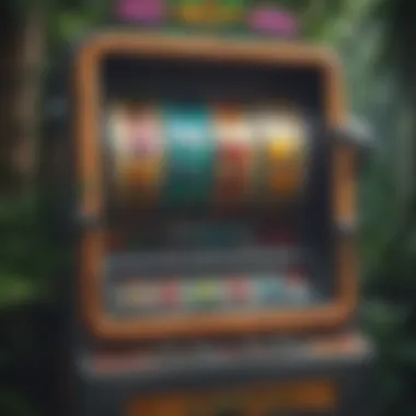 Vibrant Slot Machine Display Vibrant slot machine display of Jungle Wild game