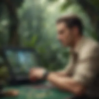 Strategic Player Analyzing Game Patterns A strategic player analyzing game patterns in Jungle Wild