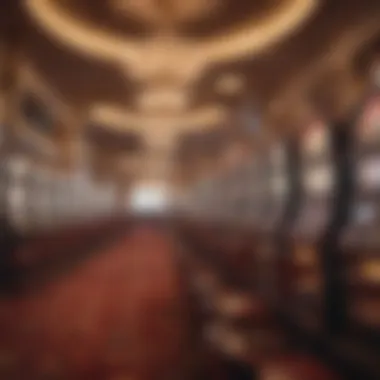 Elegant Casino Interior with Slot Machines An elegant casino interior showcasing various slot machines