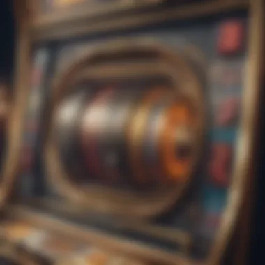 Luxury Slot Machine Details Close-up of a luxury slot machine with vibrant graphics