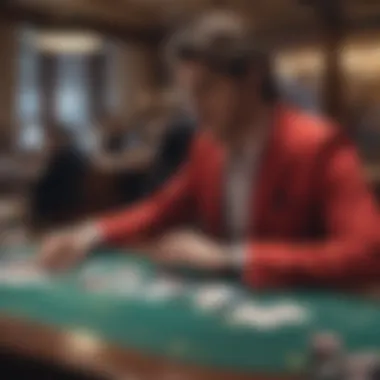 Mental Strategy in Baccarat Player analyzing cards and making decisions